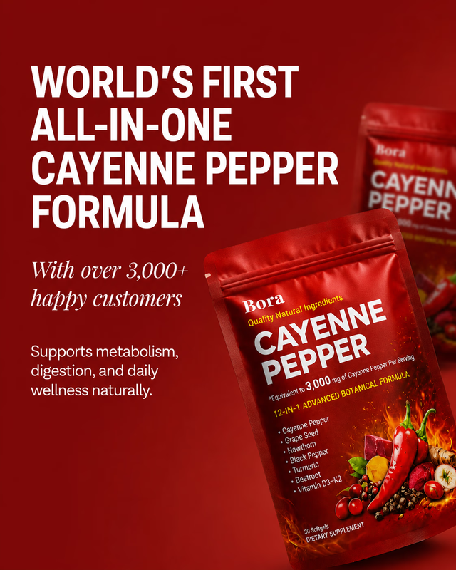 Bora Cayenne Pepper all-in-one formula ad
