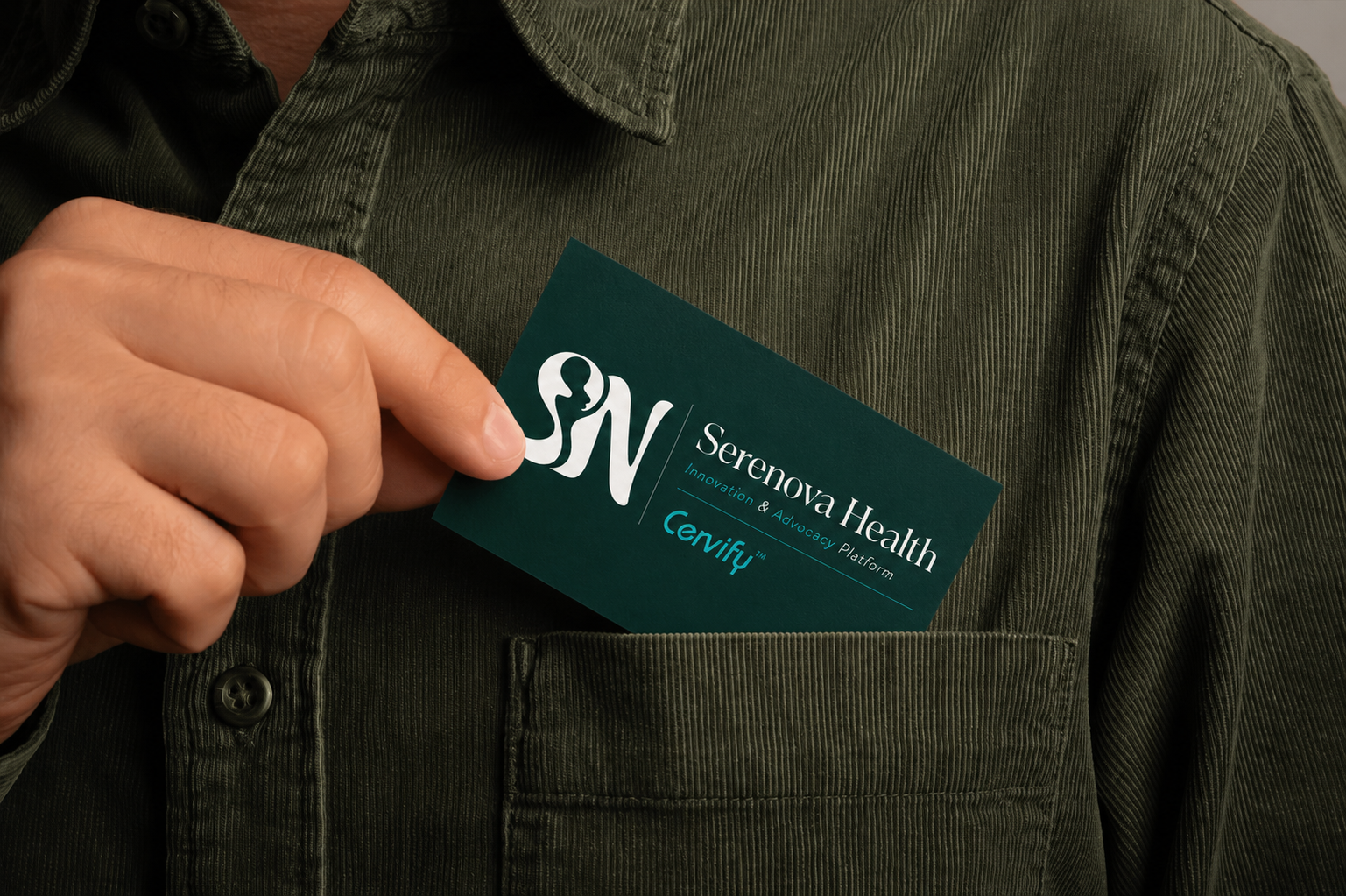 Serenova Health business card mockup